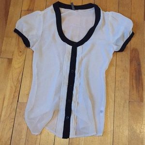 Sheer blouse pink and black